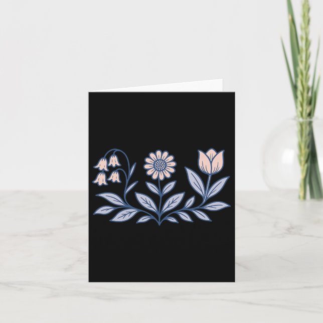 Subtle Boho Flowers Anti Trump  Card (Front)