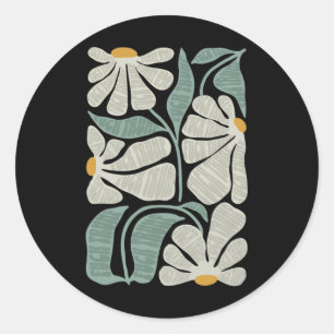 Subtle Boho Flowers Anti Trump Classic Round Sticker