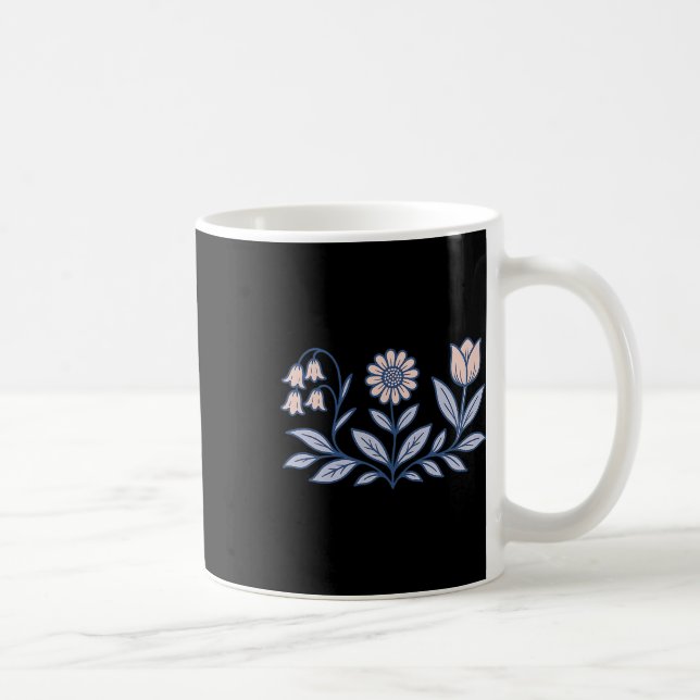 Subtle Boho Flowers Anti Trump  Coffee Mug (Right)