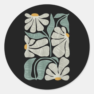 Subtle Boho Flowers Anti Trump, Kamala Harris Classic Round Sticker