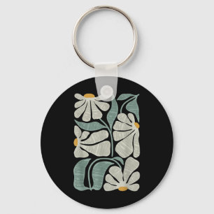 Subtle Boho Flowers Anti Trump, Kamala Harris Key Ring