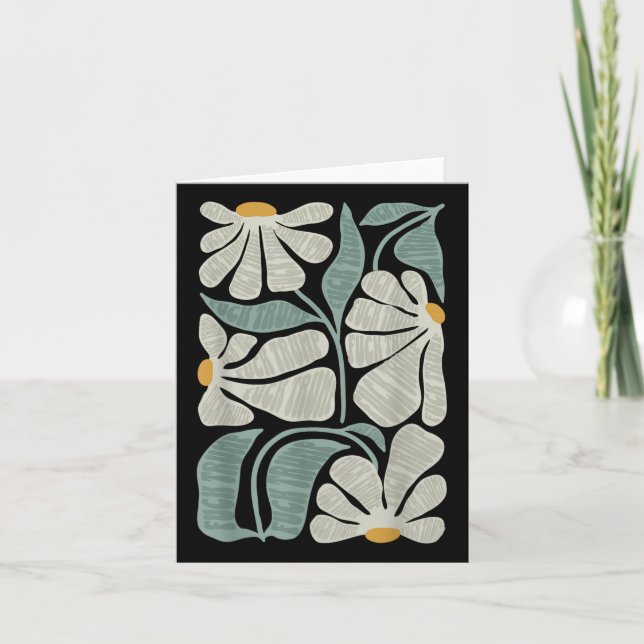 Subtle Boho Flowers Anti Trump, Kamala Harris Vote Card (Front)