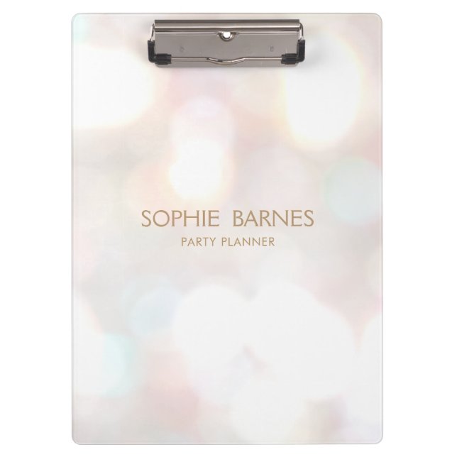 Subtle Bokeh Event Party Planner Pocket Folder Clipboard (Front)
