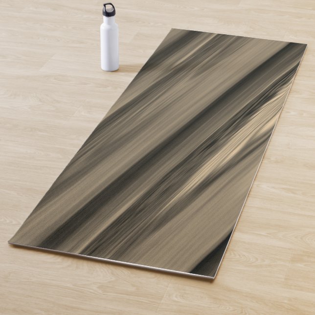  Subtle Brown Stripe  Yoga Mat (In Situ)