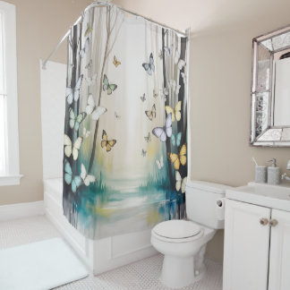 Subtle Butterfly Shower Curtain