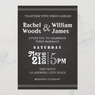 Subtle Chalkboard Wedding Invitation