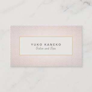 Subtle Chevron and Light Pink Chic Salon and Spa 2 Business Card