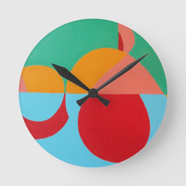 Subtle Clef Geometric Round Clock (Front)