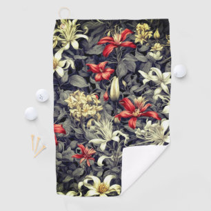 Subtle Colour Wild Honeysuckle Print Golf Towel