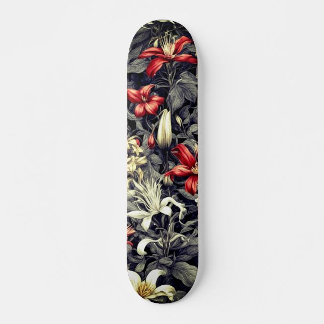 Subtle Colour Wild Honeysuckle Print Skateboard (Front)