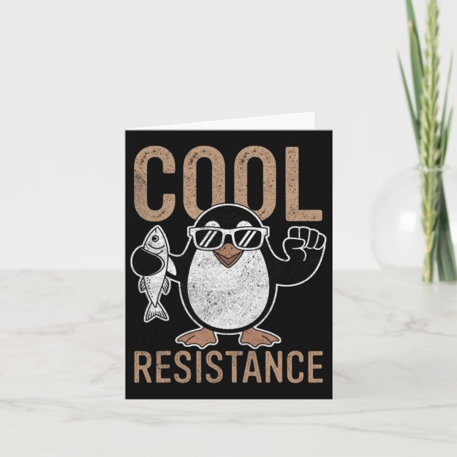 Subtle Cool Resistance Penguin Tariffs Protest Ant Card (Front)