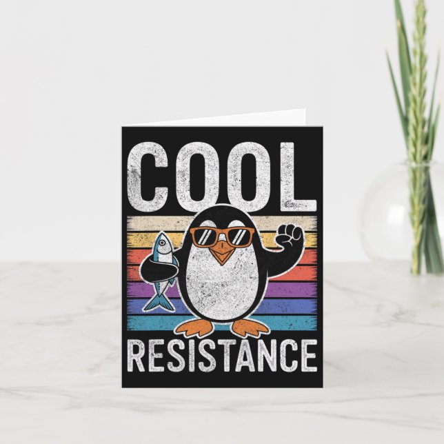Subtle Cool Resistance Penguin Tariffs Protest Ant Card (Front)
