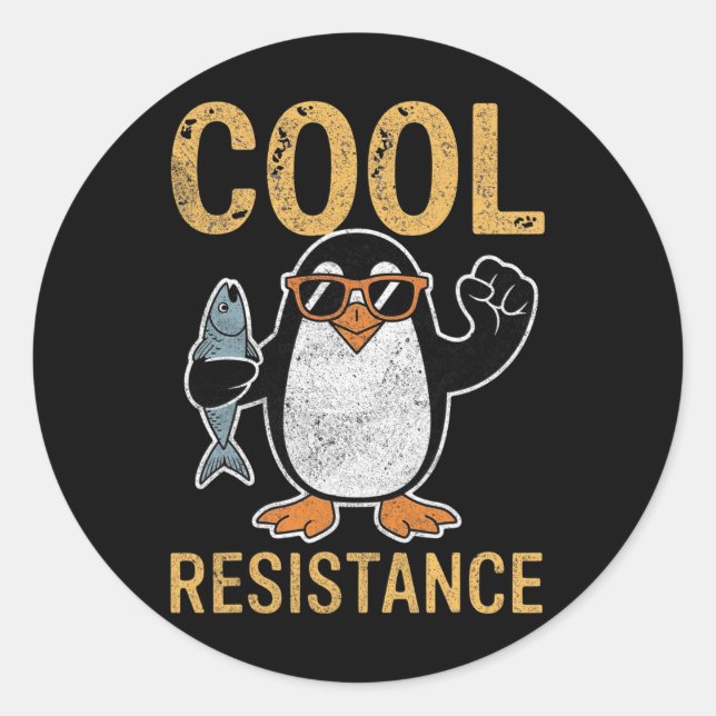 Subtle Cool Resistance Penguin Tariffs Protest Ant Classic Round Sticker (Front)