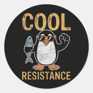 Subtle Cool Resistance Penguin Tariffs Protest Ant Classic Round Sticker