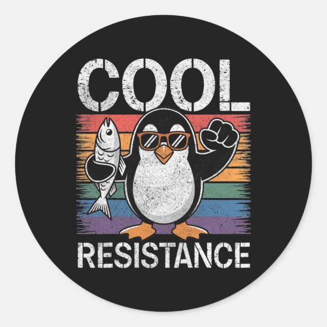 Subtle Cool Resistance Penguin Tariffs Protest Ant Classic Round Sticker (Front)