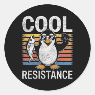 Subtle Cool Resistance Penguin Tariffs Protest Ant Classic Round Sticker