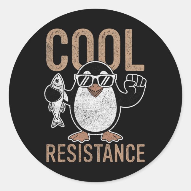 Subtle Cool Resistance Penguin Tariffs Protest Ant Classic Round Sticker (Front)