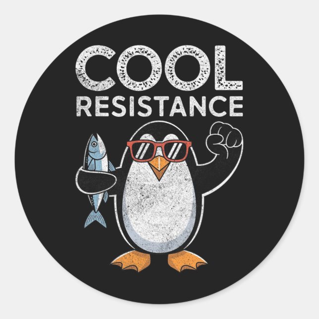 Subtle Cool Resistance Penguin Tariffs Protest Ant Classic Round Sticker (Front)