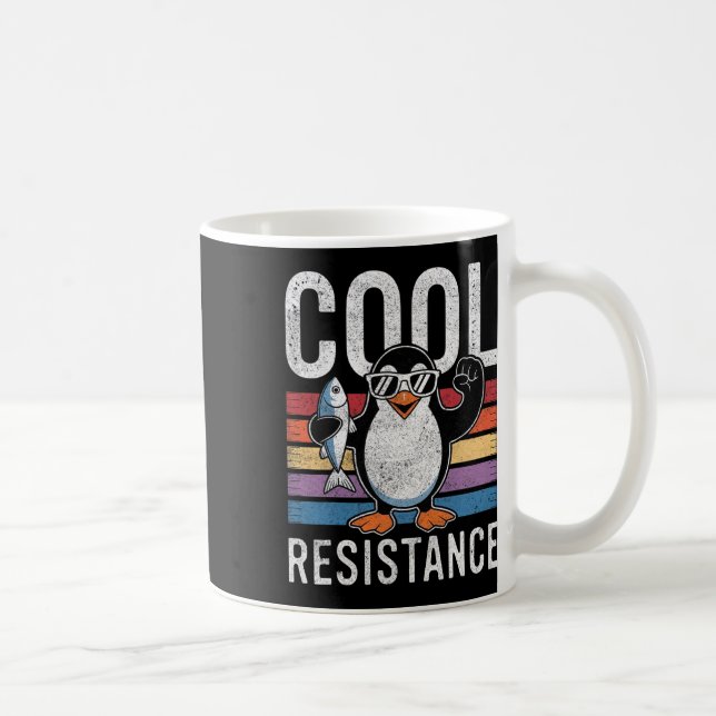 Subtle Cool Resistance Penguin Tariffs Protest Ant Coffee Mug (Right)