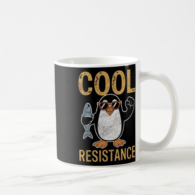 Subtle Cool Resistance Penguin Tariffs Protest Ant Coffee Mug (Right)
