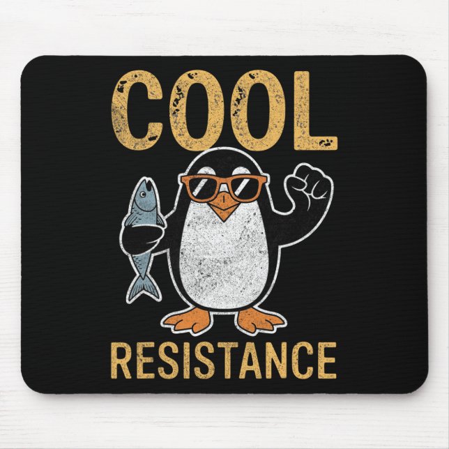 Subtle Cool Resistance Penguin Tariffs Protest Ant Mouse Pad (Front)