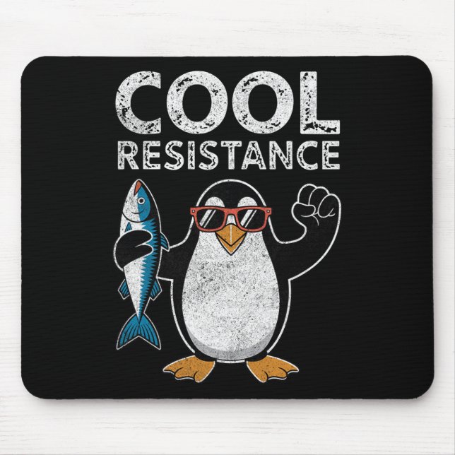 Subtle Cool Resistance Penguin Tariffs Protest Ant Mouse Pad (Front)