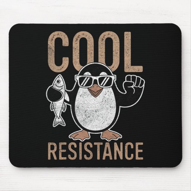 Subtle Cool Resistance Penguin Tariffs Protest Ant Mouse Pad (Front)