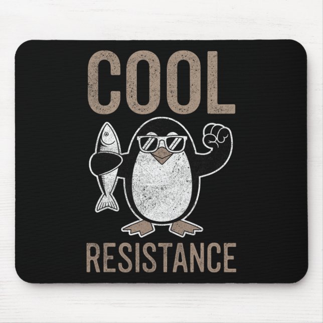 Subtle Cool Resistance Penguin Tariffs Protest Ant Mouse Pad (Front)
