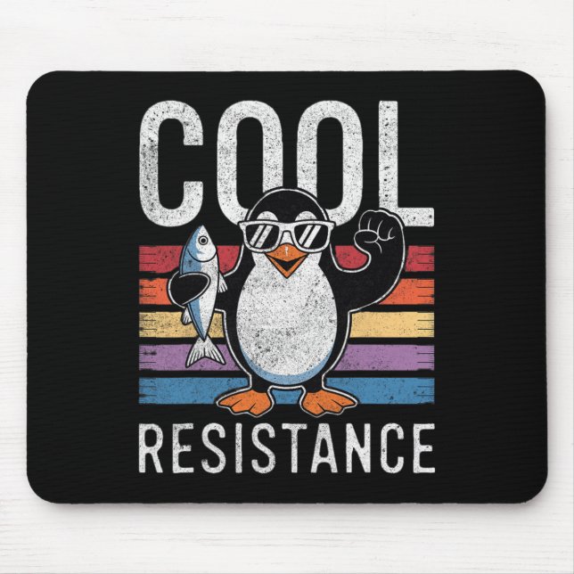 Subtle Cool Resistance Penguin Tariffs Protest Ant Mouse Pad (Front)