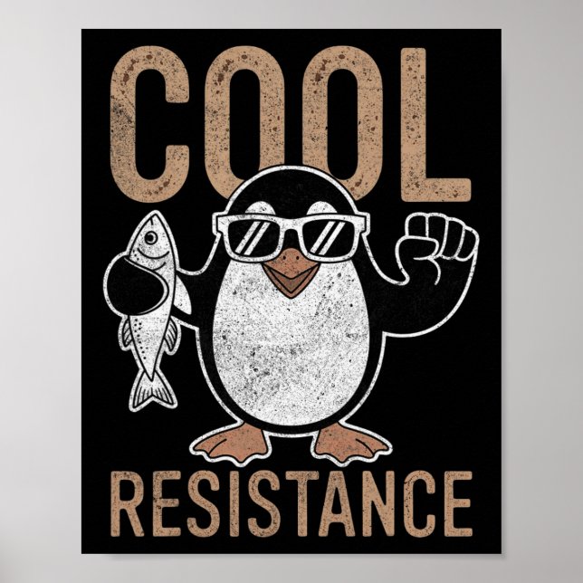 Subtle Cool Resistance Penguin Tariffs Protest Ant Poster (Front)