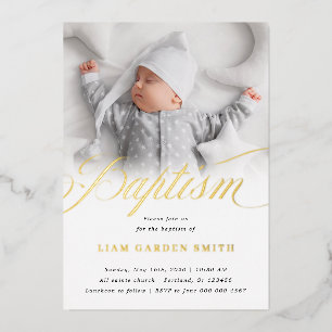 Subtle Cross One Photo Baptism Gold