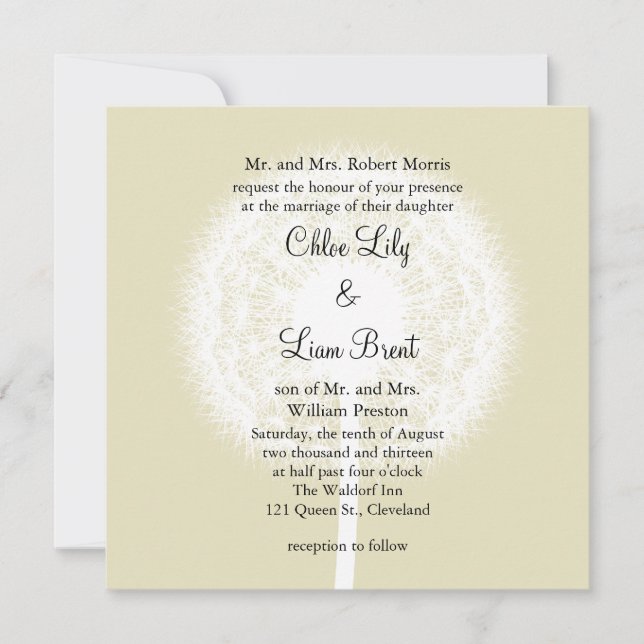 Subtle Elegance Wedding Invitation (Front)