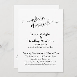 Subtle Elegant Typography Post Wedding Celebration Invitation