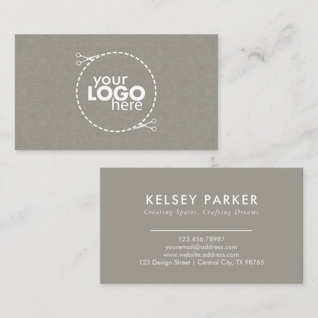 Subtle Fabric Texture Customisable Business Card (Front/Back)