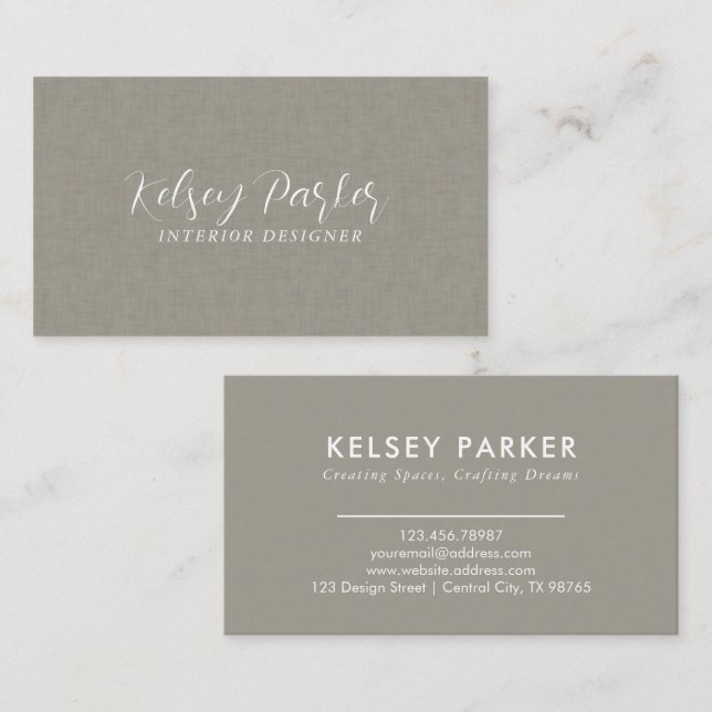 Subtle Fabric Texture Customisable Business Card (Front/Back)