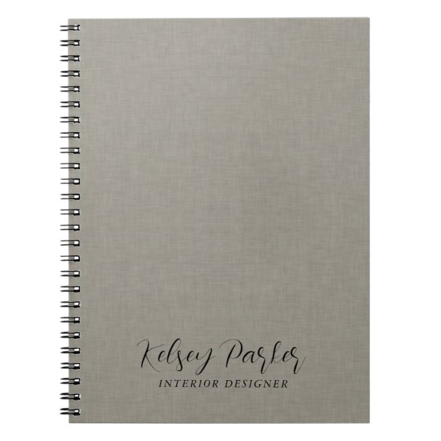 Subtle Fabric Texture Customisable Notebook (Front)