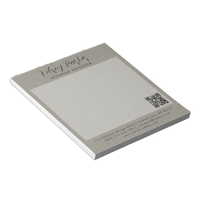 Subtle Fabric Texture Customisable Notepad (Angled)