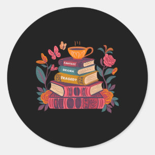 Subtle Fantasy Drama Tragedy Books Trump Resist Pr Classic Round Sticker