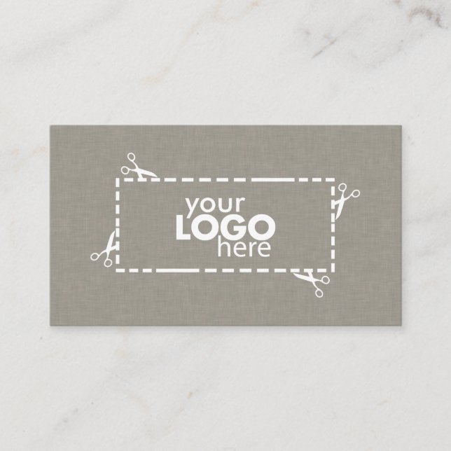Subtle Faux Fabric Texture & Logo Business Card (Front)