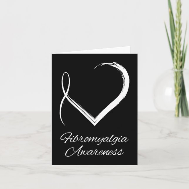 Subtle Fibromyalgia Heart Fibromyalgia Awareness Card (Front)
