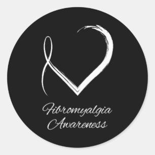Subtle Fibromyalgia Heart Fibromyalgia Awareness Classic Round Sticker