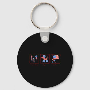 Subtle Firecrackers Dogs Traditions Resist Trump 4 Key Ring