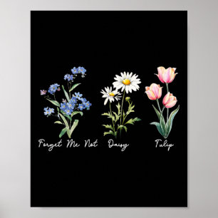 Subtle Floral 8647 Trump Flowers Forget Me Not Dai Poster