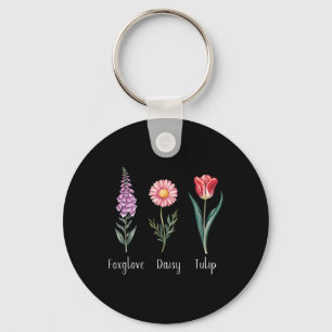 Subtle Floral 8647 Trump Flowers Foxglove Daisy Tu Key Ring