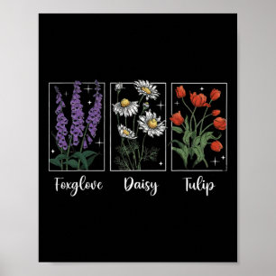 Subtle Floral 8647 Trump Flowers Foxglove Daisy Tu Poster