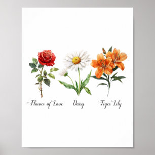 Subtle Floral Anti Trump Flower Of Love Daisy Tige Poster