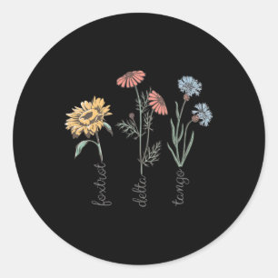 Subtle Floral Anti Trump Flowers Foxglove Daisy Tu Classic Round Sticker