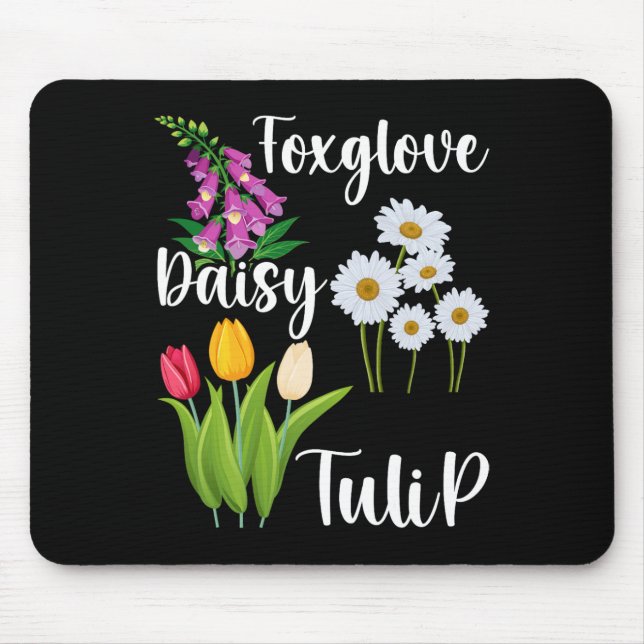 Subtle Floral Anti Trump Flowers Foxglove Daisy Tu Mouse Pad (Front)