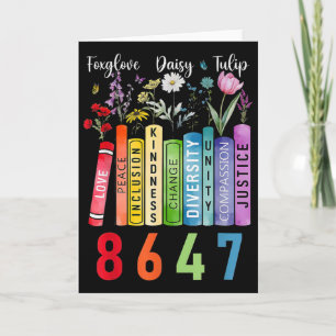 Subtle Floral Foxglove Daisy Tulip Book Lover Card