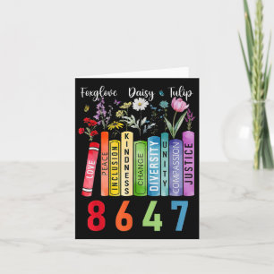 Subtle Floral Foxglove Daisy Tulip Book Lover Card
